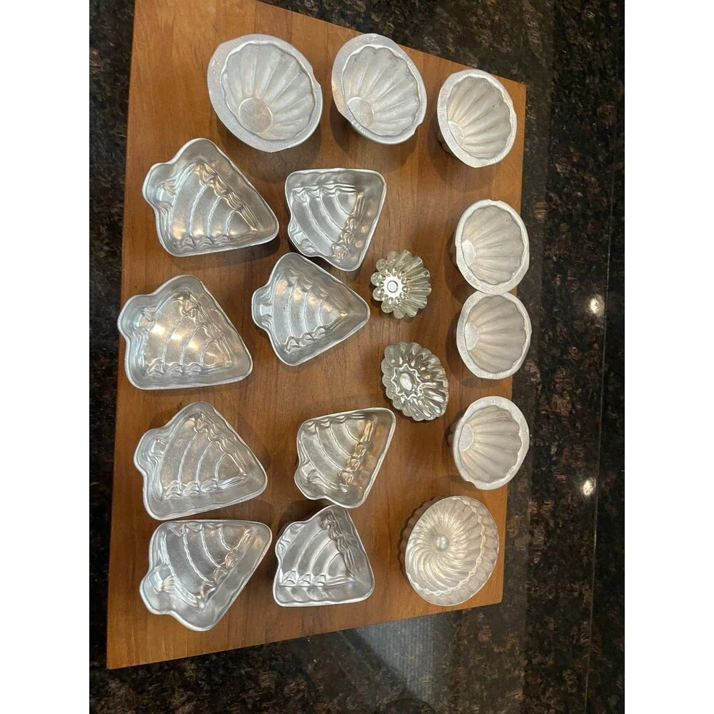 Vintage aluminum jello mold set